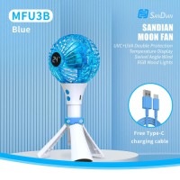 SANDIAN, Moon Fan, Portable Rechargeable Mini Handheld Fan with Air Purifying UV Sterilization Function