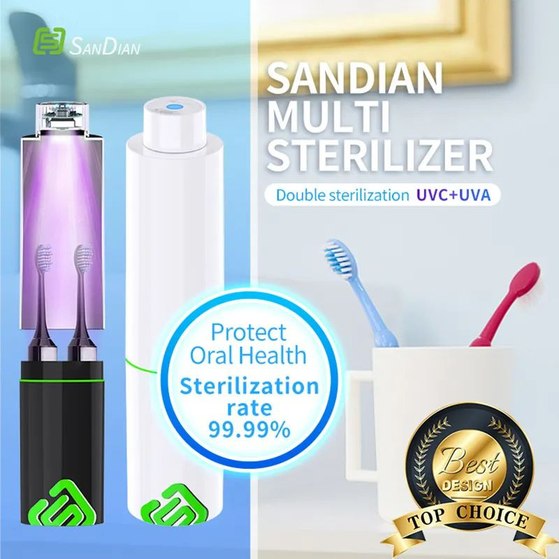 Toothbrushes, towels, pens, tableware, glasses, three-electric UVC+UVA double disinfection (toothbrush version)